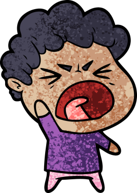 Bir insan tarafından çizilmiş öfkeli bir adam.