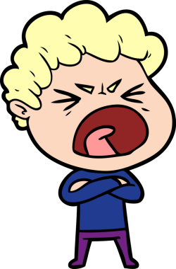 Bir insan tarafından çizilmiş öfkeli bir adam.