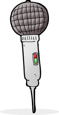 bir insan tarafından çizilmiş çizgi film mikrofonu