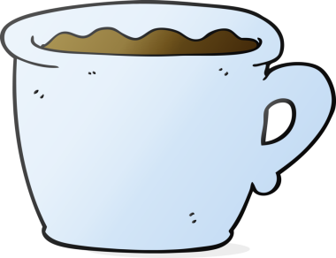 Bir insan tarafından çizilmiş eski bir kahve fincanı.