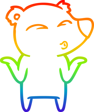 Gökkuşağı gradyan çizgi çizimi Bir insan tarafından çizilen ayı omuz silkmesi