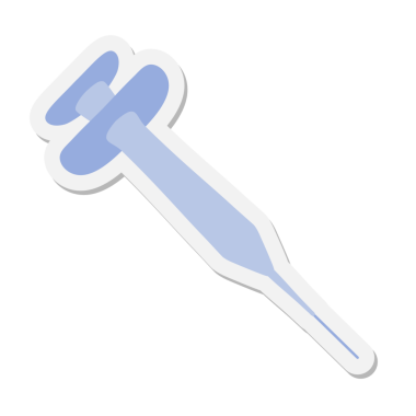 Bir insan tarafından çizilmiş tıbbi şırınga etiketi.