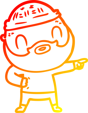 Bir insan tarafından çizilmiş sakallı bir adamın sıcak çizgi çizimi.