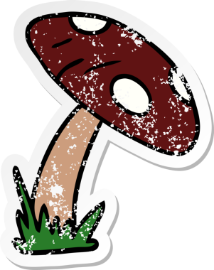 Bir insan tarafından çizilmiş bir kurbağa taburesinin, kederli, karikatür çizimi.