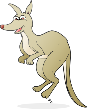 Bir insan tarafından çizilmiş serbest çizim kanguru.