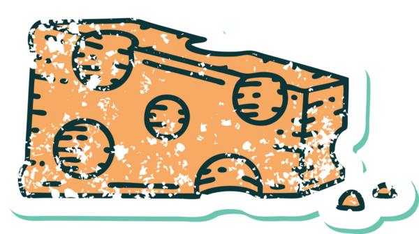 Bir insan tarafından çizilmiş peynirin sembolik dövmeli görüntüsü