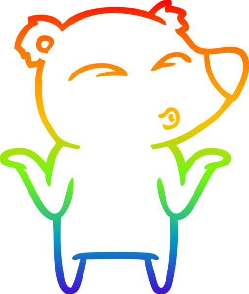 Gökkuşağı gradyan çizgi çizimi Bir insan tarafından çizilen ayı omuz silkmesi