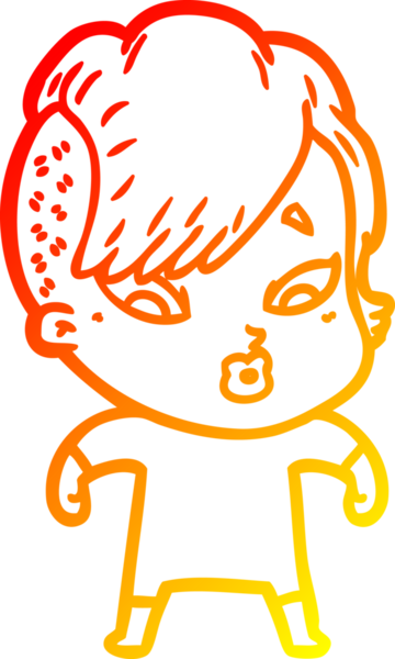 Bir çizgi film karakteri, bir insan tarafından çizilmiş bir kızı şaşırttı.