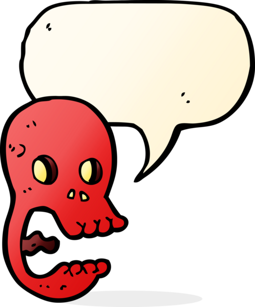 Bir insan tarafından çizilmiş komik bir kafatası.