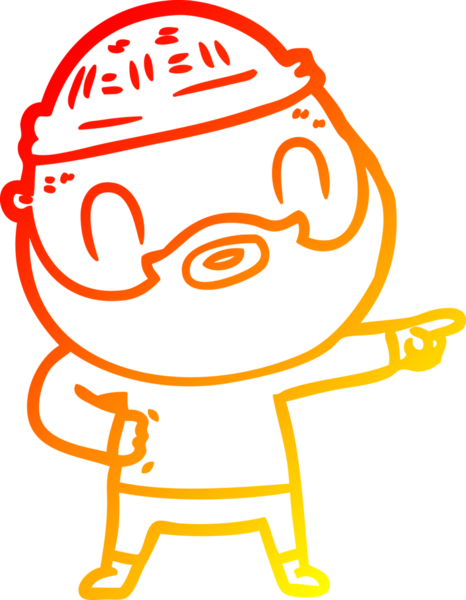 Bir insan tarafından çizilmiş sakallı bir adamın sıcak çizgi çizimi.