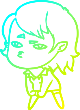 Bir insan tarafından çizilmiş bir vampir kız çizgi filmi.