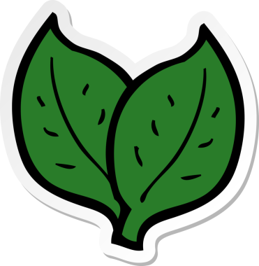 Bir insan tarafından çizilmiş karikatür yaprağının çıkartması.