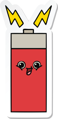 Bir insan tarafından çizilmiş şirin bir karikatür aküsünün çıkartması.