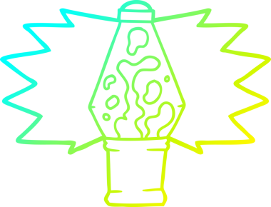 Bir insan tarafından çizilmiş çizgi çizgi lav lambası çizimi.