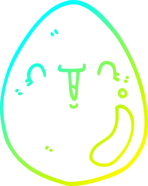 Bir insan tarafından çizilmiş bir karikatür yumurtasının soğuk gradyan çizimi