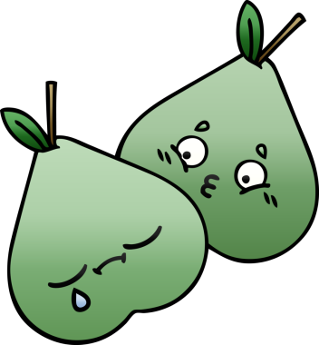 Bir insan tarafından çizilmiş yeşil armut renginde bir çizgi film.