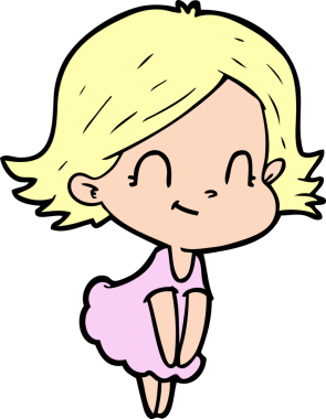 Bir insan tarafından çizilmiş karikatür dostu kız.