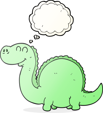 Bir insan tarafından çizilmiş serbest çizim baloncuk karikatür dinozor.