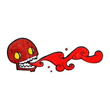 bir insan tarafından çizilmiş iğrenç bir kafatası