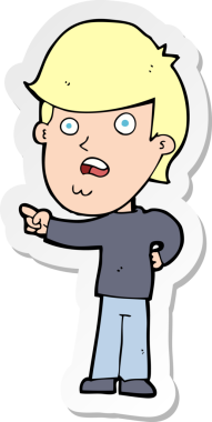 Bir insan tarafından çizilmiş bir karikatür çıkartması.