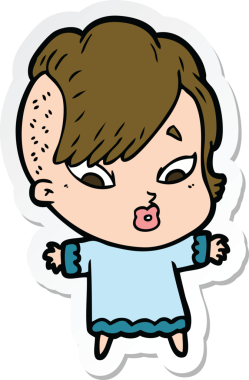 Bir insan tarafından çizilmiş bir karikatür çıkartması.