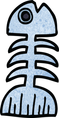 bir insan tarafından çizilmiş karalama balık kemikleri