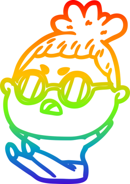 Gökkuşağı gradyan çizimi bir insan tarafından çizilmiş bir çizgi film.