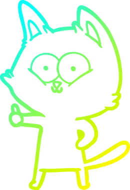 Bir çizgi film kedisinin insan tarafından çizilmiş soğuk çizgi çizimi.