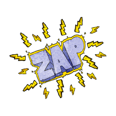 Bir insan tarafından çizilmiş serbest dokulu karikatür zap sembolü