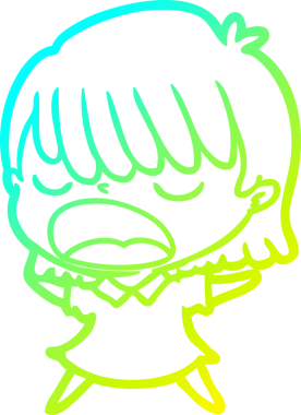 Bir insan tarafından yüksek sesle çizilmiş bir karikatür kadın çizimi.