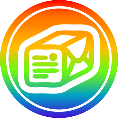 bir insan tarafından çizilmiş gökkuşağı gradyan ile paketlenmiş dairesel simge