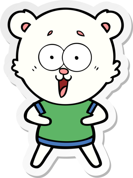 Bir insan tarafından çizilmiş kutup ayısı karikatürü.