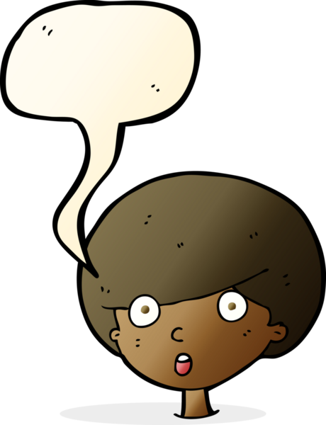 Bir insan tarafından çizilmiş konuşma balonuyla şaşırmış bir çocuk.