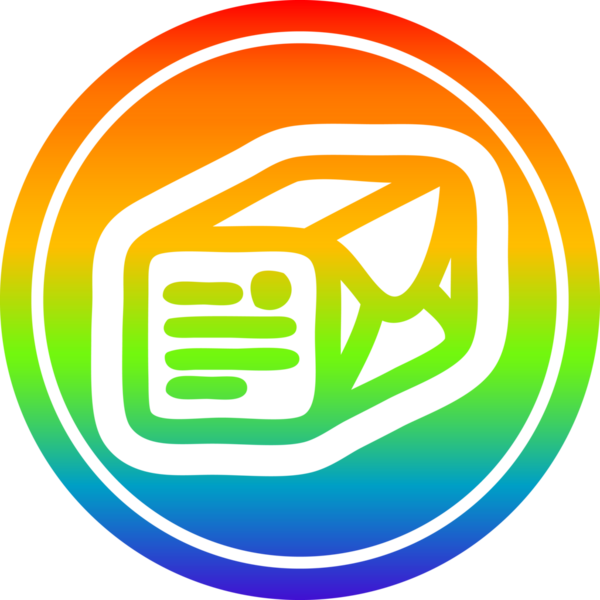 bir insan tarafından çizilmiş gökkuşağı gradyan ile paketlenmiş dairesel simge