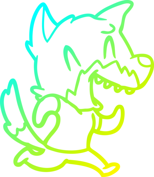 Bir insan tarafından çizilmiş gülen bir tilkinin soğuk çizgisi.