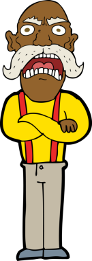 Karikatür bir insan tarafından çizilmiş yaşlı bir adamı şok etti.