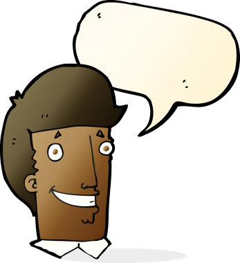 Bir insan tarafından çizilmiş konuşma balonlu mutlu adam çizgi filmi.