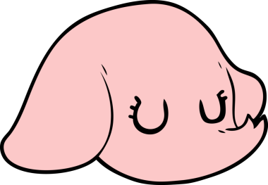 Bir insan tarafından çizilmiş bir fil yüzü.