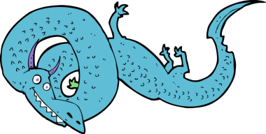 Bir insan tarafından çizilmiş Çin ejderhası çizgi filmi.