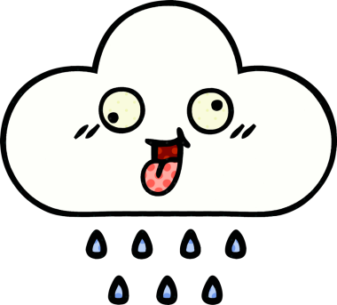 Bir insan tarafından çizilmiş bir yağmur bulutu çizgi filmi.