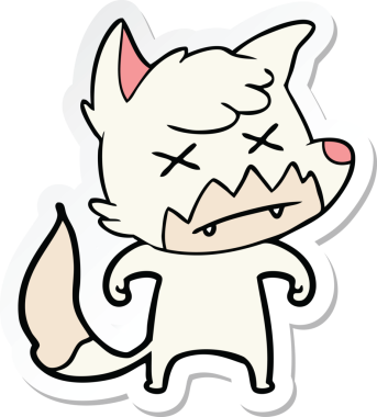 Bir insan tarafından çizilmiş ölü tilki etiketi.