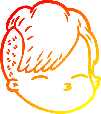 Bir insan tarafından çizilmiş bir çizgi kadın yüzünün sıcak çizgi çizimi