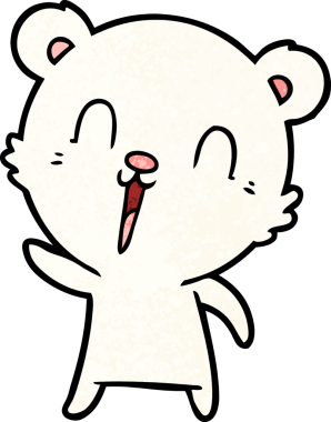 Bir insan tarafından çizilmiş mutlu kutup ayısı karikatürü