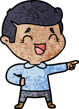 Bir insan tarafından çizilmiş gülen adam.