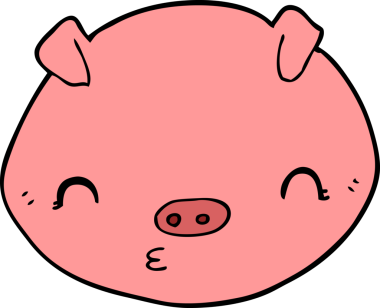 Bir insan tarafından çizilmiş çizgi film domuzu.