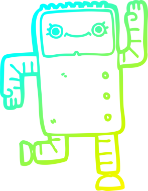 Bir insan tarafından çizilmiş soğuk gradyan robot çizimi