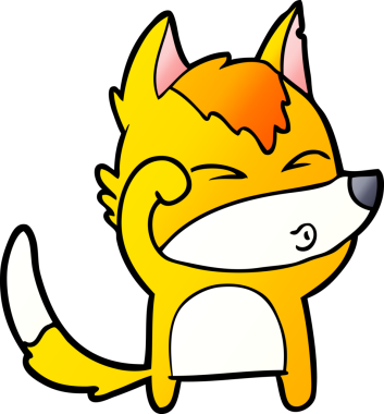 Bir insan tarafından çizilmiş tilki çizgi film karakteri