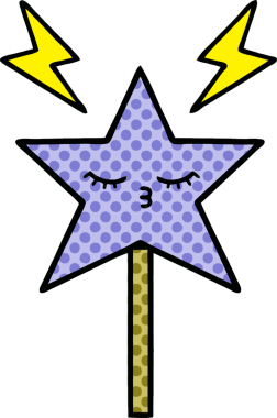 Bir insan tarafından çizilmiş sihirli değnek çizgi romanı.