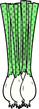 Bir insan tarafından çizilmiş taze soğan çizgi filmi.