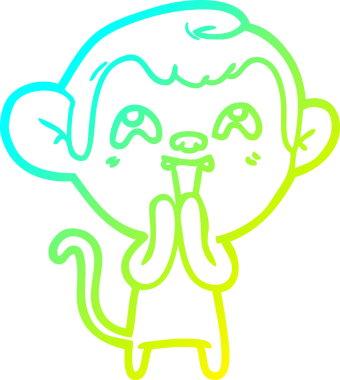 Bir insan tarafından çizilmiş çılgın bir çizgi film maymunu çizimi